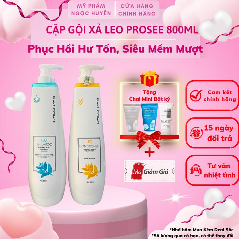  Dầu Gội Xả LEO PROSEE 800ml Phục Hồi Tóc Hư Tổn Siêu Mềm Mượt Tóc hàng chính hãng 