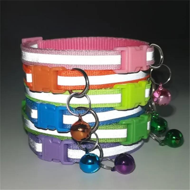 Product Introduction of Pet Accessories Dog Cat Collar Bell Colorful Reflective Pattern Adjustable Collars for Puppy Kitten DIY Small Animal 6