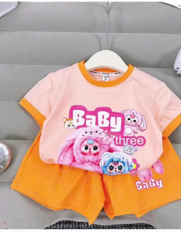 COMBO 4 Bộ Quần Áo trẻ em in hình babythree , Hình in 5D Hoạ Tiết Xinh Xắn Dành Cho Bé Gái 8 -43kg M07 7