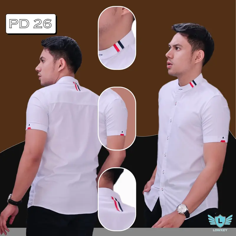Lowkey Kemeja Pria Dewasa PD 26 Putih Koko | Kemeja Pria Pendek Kemeja Putih Koko Pria Kemeja Cowok Dewasa Kemeja Cowok Keren Kemeja Pria Slimfit Kemeja Pria Cowok Kemeja Casual Cowok 0
