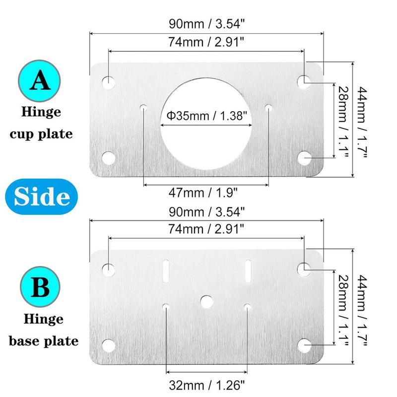 Product Introduction of Cabinet Door Hinge Repair Plate, Kitchen Cabinet Door Lock, Cabinet Door Hinge Repair Bracket with Screws, Door Hardware Accessories 1