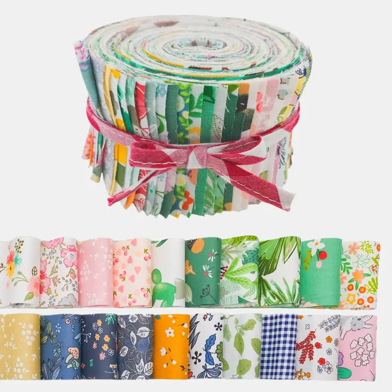 Mixed Pattern Handmade Textile Patchwork, 50pcs/set Sewing Knitting Fabric Cloth, DIY Craft Supplies for Home Wall Decor 8