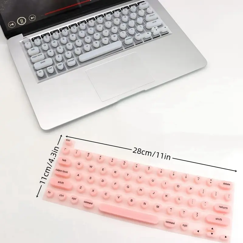 Silicone Keyboard Protector Cover for Long Nails, Portable Silicone Keyboard Cover for Laptop Computer, Easy Typing & Cleaning Keyboard Cover 1