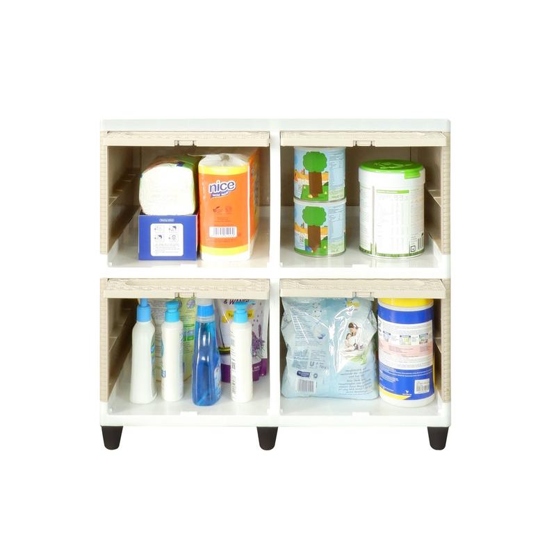 Lemari Pakaian Plastik CLUB Double Flip Cabinet Susun 2 - Lemari Penyimpanan Plastik Serbaguna 3