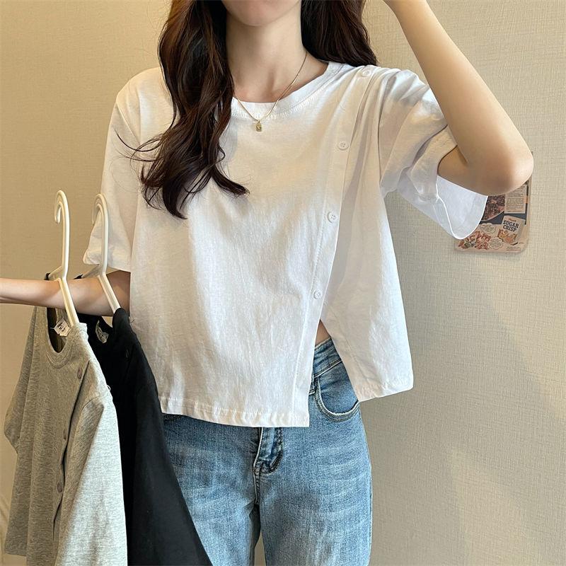 T-shirt Femme été Casual - Imprimé Cœurs Rouges - Taille M - Coton - Neuf (sans étiquettes)