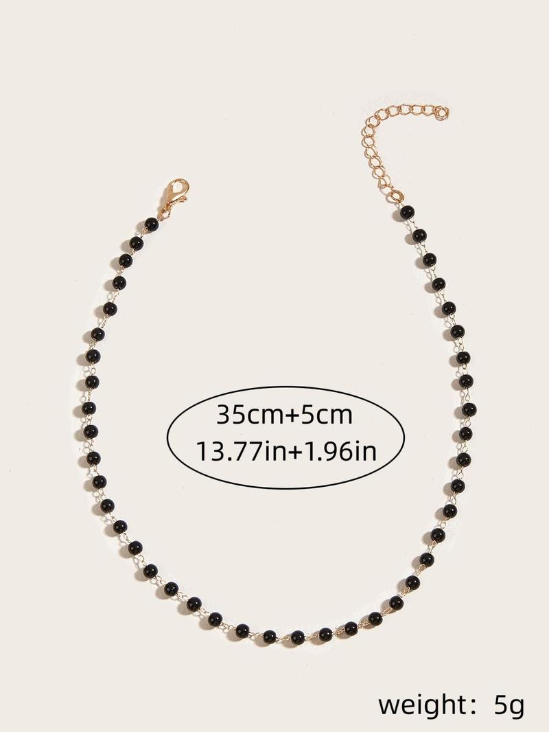 Product Introduction of Simple Beaded Necklace,  Fashionable Jewelry for Women for Party, Daily Clothing Decor, Trendy All-match & Exquisite Neck Jewelry for Birthday Gift 12