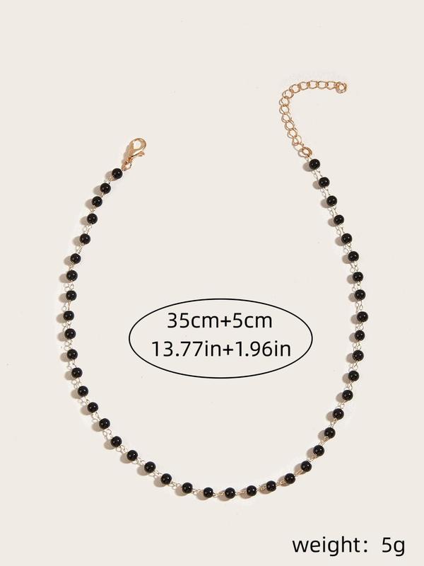 Simple Beaded Necklace,  Fashionable Jewelry for Women for Party, Daily Clothing Decor, Trendy All-match & Exquisite Neck Jewelry for Birthday Gift 1