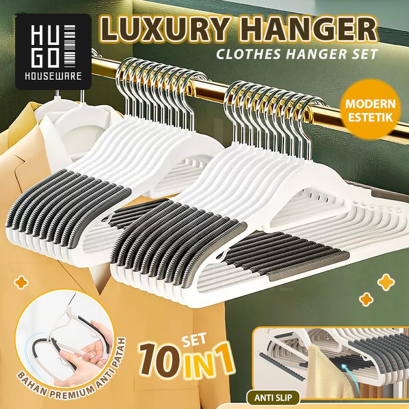 Product Introduction of Gantungan Baju Anti Slip Isi 10 Pcs Hanger Gantungan Baju Dewasa Hanger dengan Karet Tebal 3