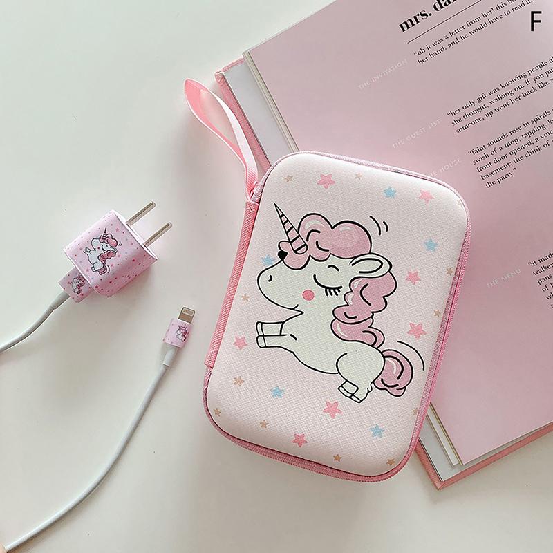 [xtv]Cute Cartoon Fruit Flower Pattern Headphone Data Cable Storage Bags Charger Power Bank Rectangular Box Zipper Bag Pouch 5