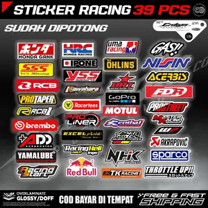 39 Lembar Stiker Motor Sponsor Racing sudah terpotong bahan graftack crdsgn
