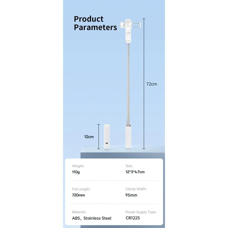 Product Introduction of New Plastic Mini Selfie Stick Extendable Grip Foldable Phone Tripod Handheld Adjustable Bluetooth Selfie Stick Vlog Livestreaming Photography 30