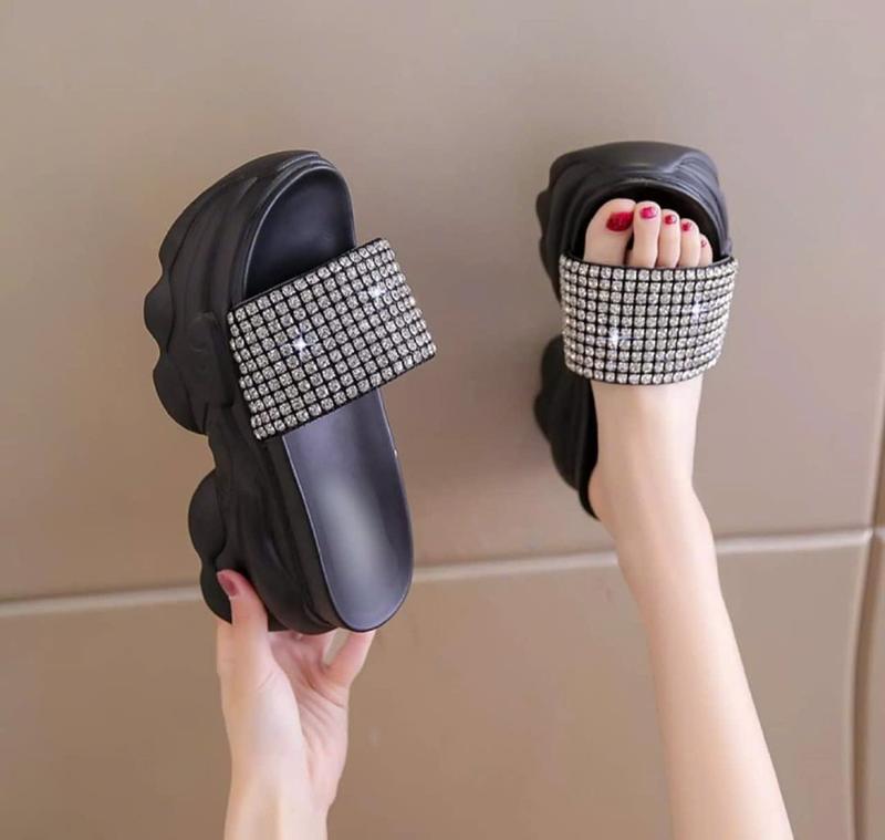 Dép Bánh Mì Nữ Phối Xoàn Sang Trọng Cao 8,5 Phân - Jolie Shop Giày 6