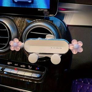 Soporte para teléfono de coche con diseño de flores bonitas, Soporte de navegación para teléfono en rejilla de ventilación del coche, Accesorios universales de interior para coche para mujeres y niñas