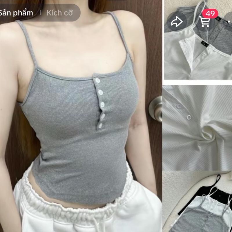  Áo tank tóp   KHÔNG CÓ MÚT   hở cổ đáy ngang quyến rũ thời trang mùa hè nữ 2 dây chất tăm co giãn đàn hồi tốt Đậu bigsize 50-95kg- G171 