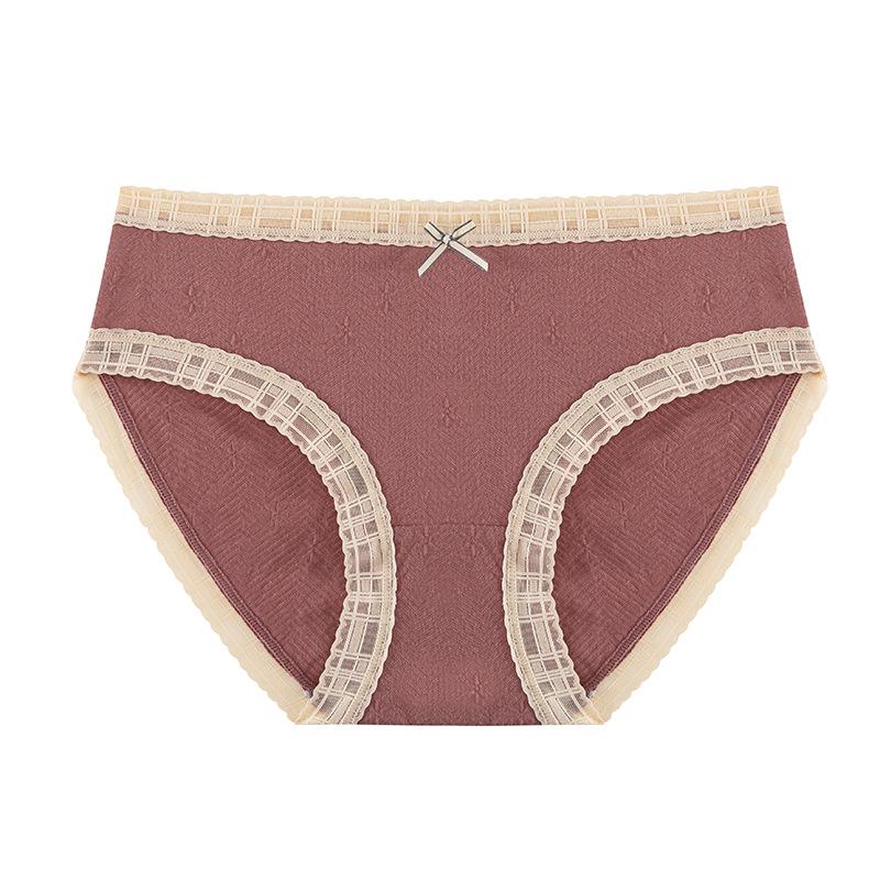 Women'S Cotton Underwear. Large Size. Mid-Rise. Japanese Style. Popular. Lace Trim. Antibacterial Crotch. Triangle. 5
