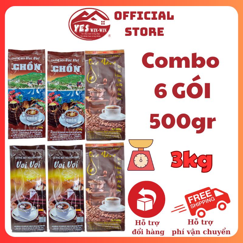 3kg là 6 gói cà phê CHỒN VOI VOI ONG VÀNG trộn chung pha phin đậm vị cà phê CHỒN hai vị mật ong thơm nồng cà phê VOI 1 gói 500gr Coffee Cafe cà phê  3 miền cafe  trộn temcafe đen