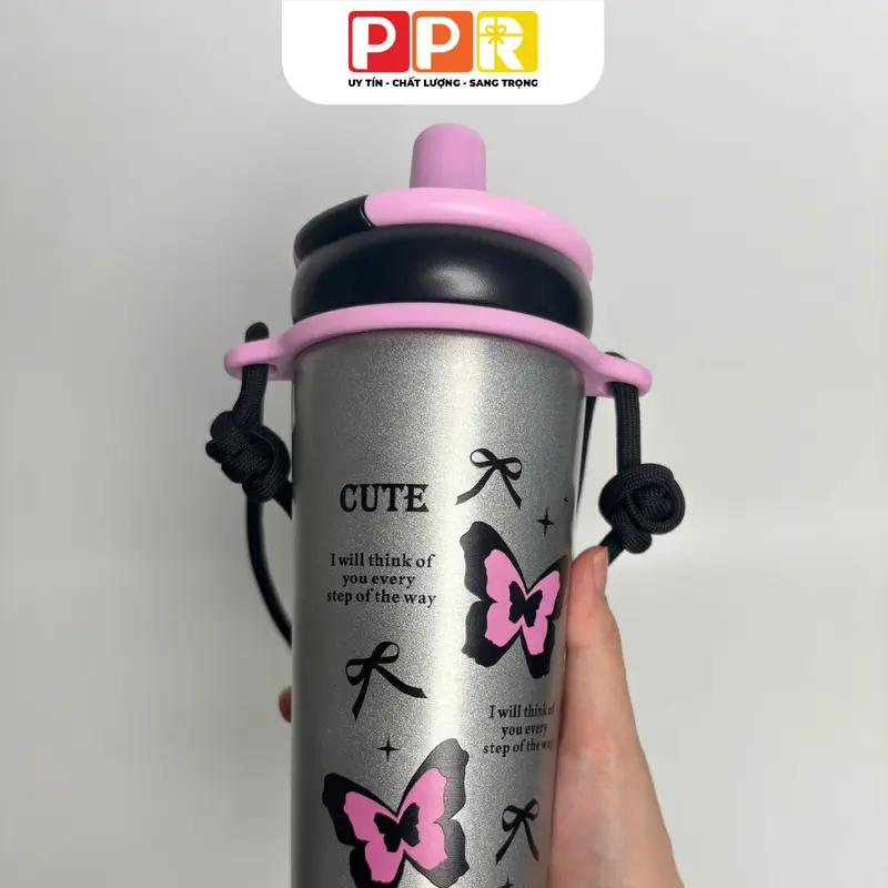 Cốc giữ nhiệt CHAOKU dung tích 720ml có ống hút và lõi lọc trà, inox 316 cao cấp có dây đeo tiện lợi, khắc tên theo yêu cầu 3