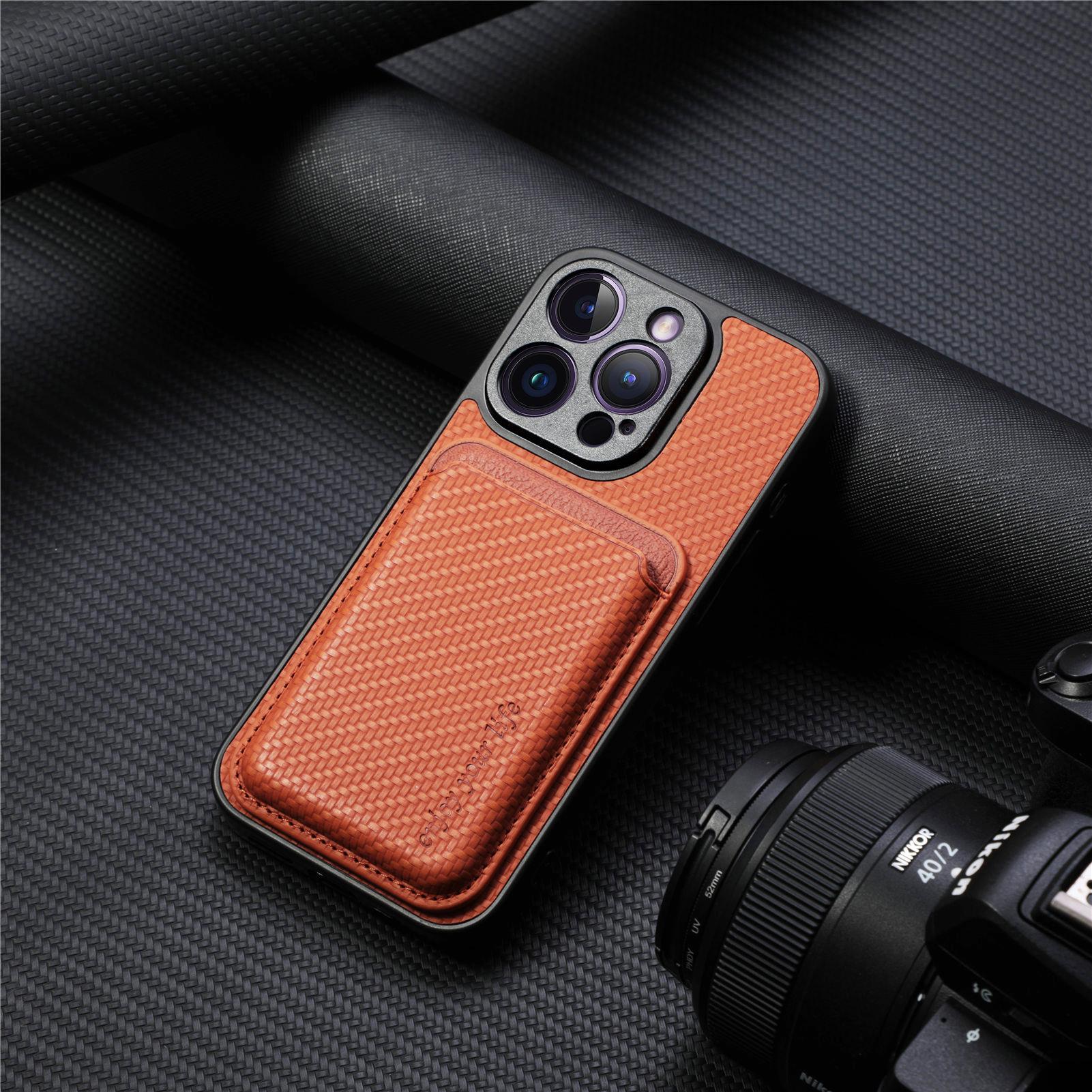 Dompet Kartu Magnetic Magsafe iPhone 17 Air 16 15 Pro Max Motif Fiber
