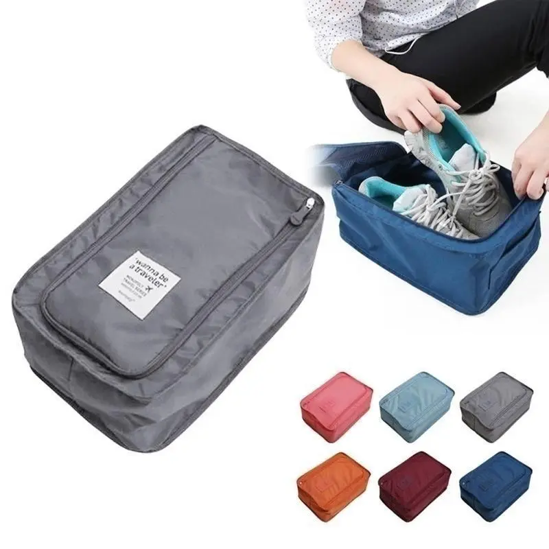 Portable Shoe Bag Sports Outdoor Travel Shoes Storage Outdoor Tote Pouch Zip Waterproof Bag Organizer CCC