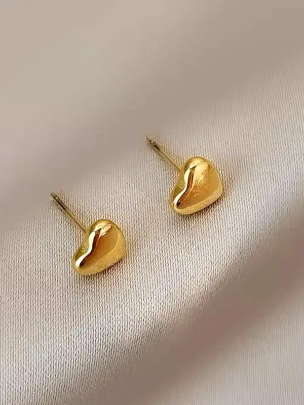 Women's Cute Heart Design Stud Earrings , Exquisite Trendy Stud Earrings, Fashionable Jewelry for Women for Daily & Party Decoration, Valentine's Day, Gift 4