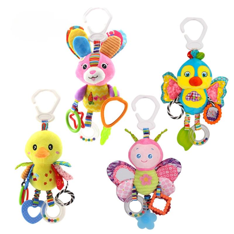 New Baby Animal Rattles Bed Stroller Bell Toys Newborn Grab Ability Training Dolls Educational Plush Infant Toy 0-12 Month 0