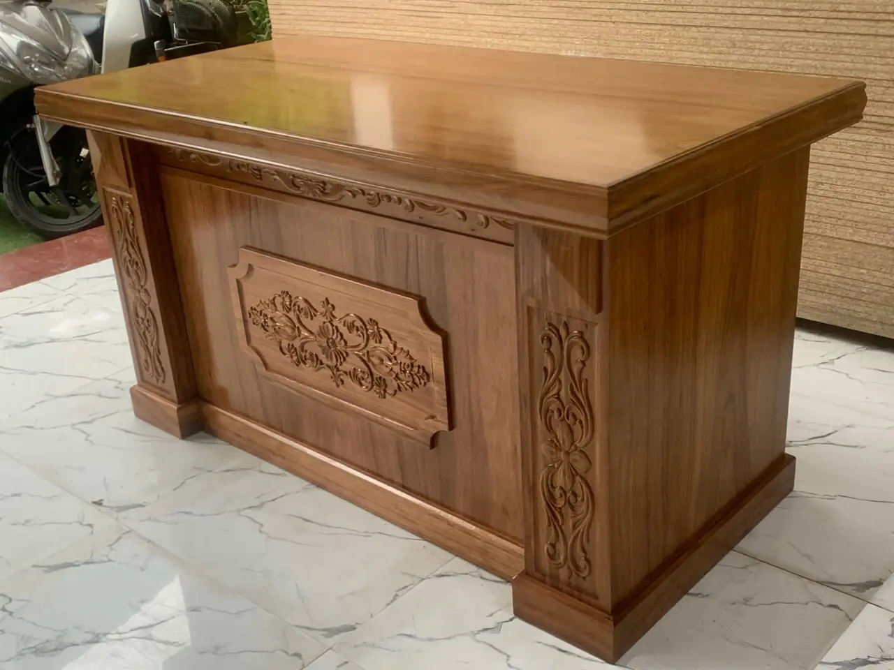 Bàn Làm Việc gỗ hương xam Hoa Dây Kích Thước 1,2 x 60 và 1,4m x70