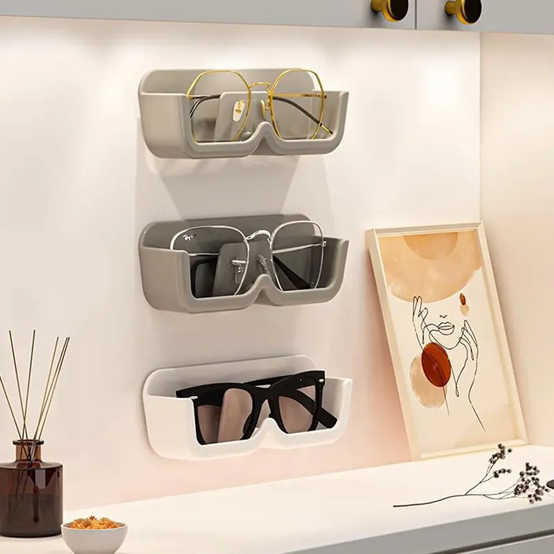 Wall-Mounted Glasses Holder Eyeglasses Storage Box Glasses Display Rack Sunglasses Display Holder Bedside Storage Rack