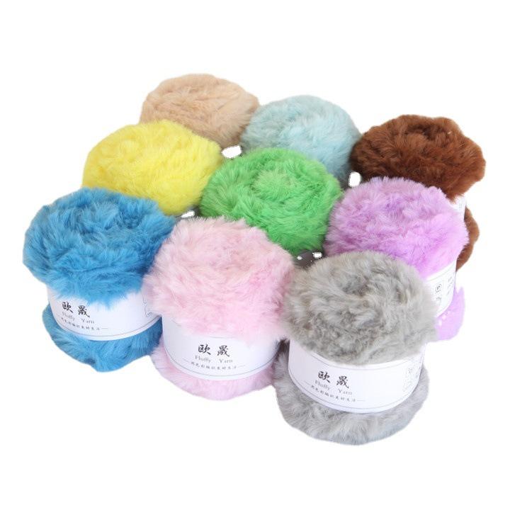Product Introduction of 50g long knitting wool handmade mink rabbit fur autumn and winter DIY scarf hat leather Thread Needle 14