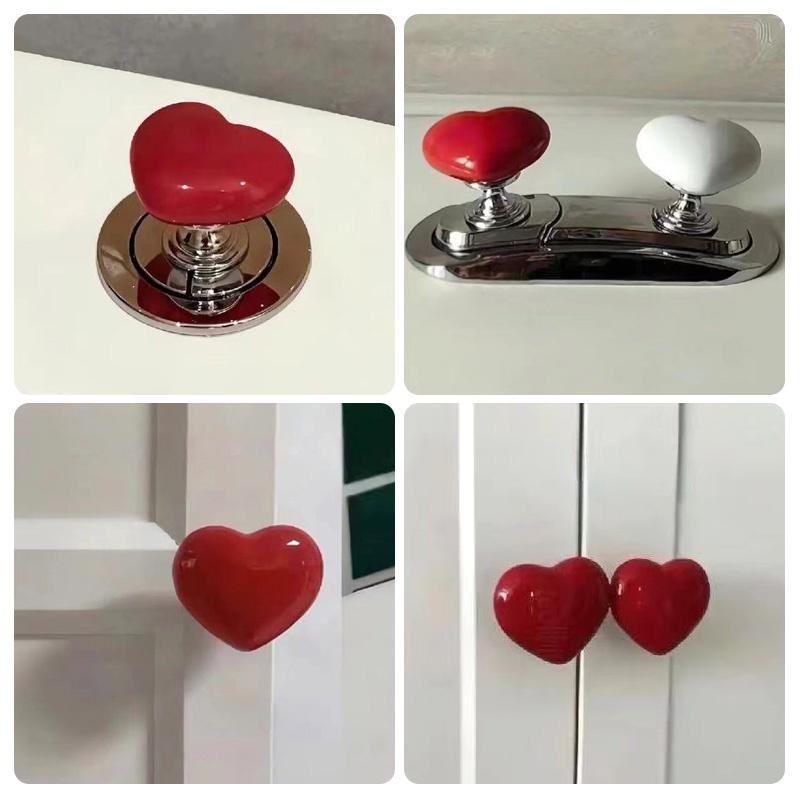 Product Introduction of Nút nhấn nhà vệ sinh hình trái tim, thiết kế sáng tạo, dễ thương và tiện dụng, hỗ trợ nút bình chứa nước, trang trí phòng tắm 4