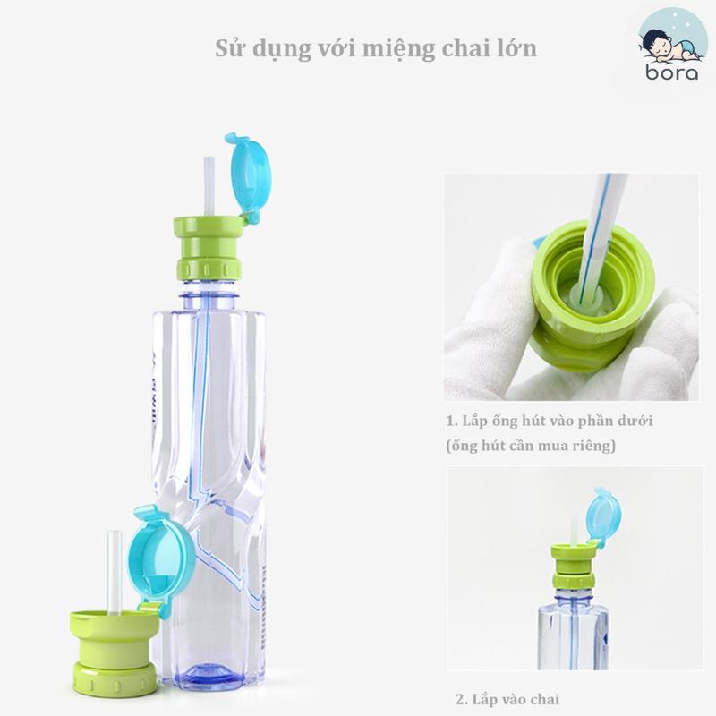 Bộ chuyển đối sang ống hút gắn chai nước cho bé, chống đổ, chống sặc. 5