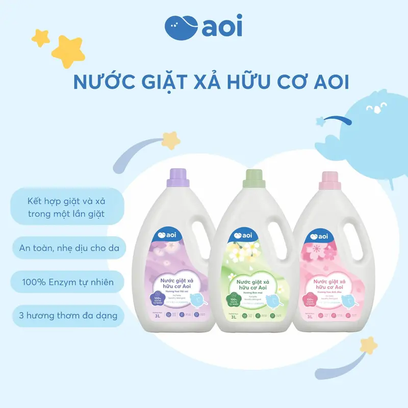 Nước giặt xả hữu cơ Aoi cho bé từ sơ sinh, dung tích 3L nhiều mùi hương thơm lâu - Childs Day Store 2
