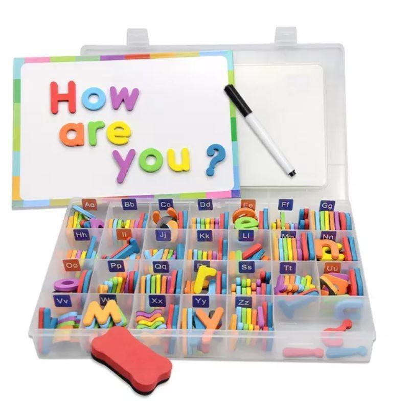 magnet letters 278 pcs terlengkap huruf & angka terbaru / eva foam ...