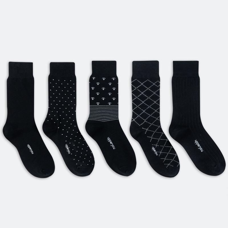 Tất Vớ Giày Tây Cotton Đen Họa Tiết Cổ Cao UPPER YOU Dày Dặn Êm Ái Thoáng Khí…