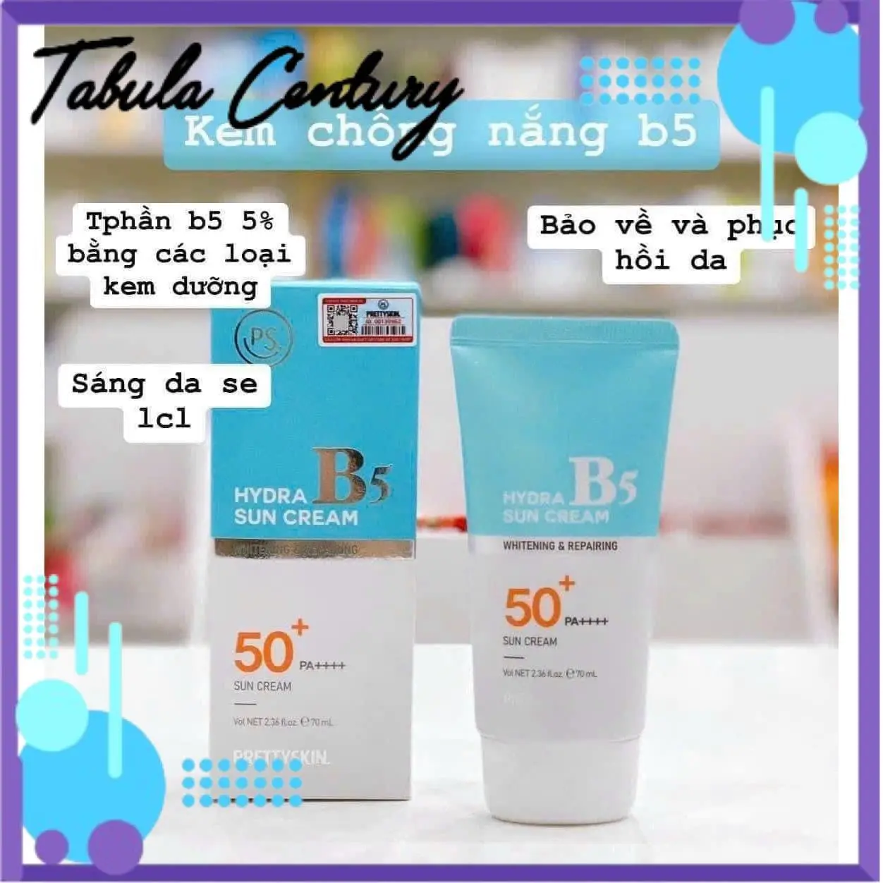 Kem Chống Nắng Phục Hồi B5 Pretty Skin Hydra Sun Cream SPF50+ PA++++ - Tabula Century