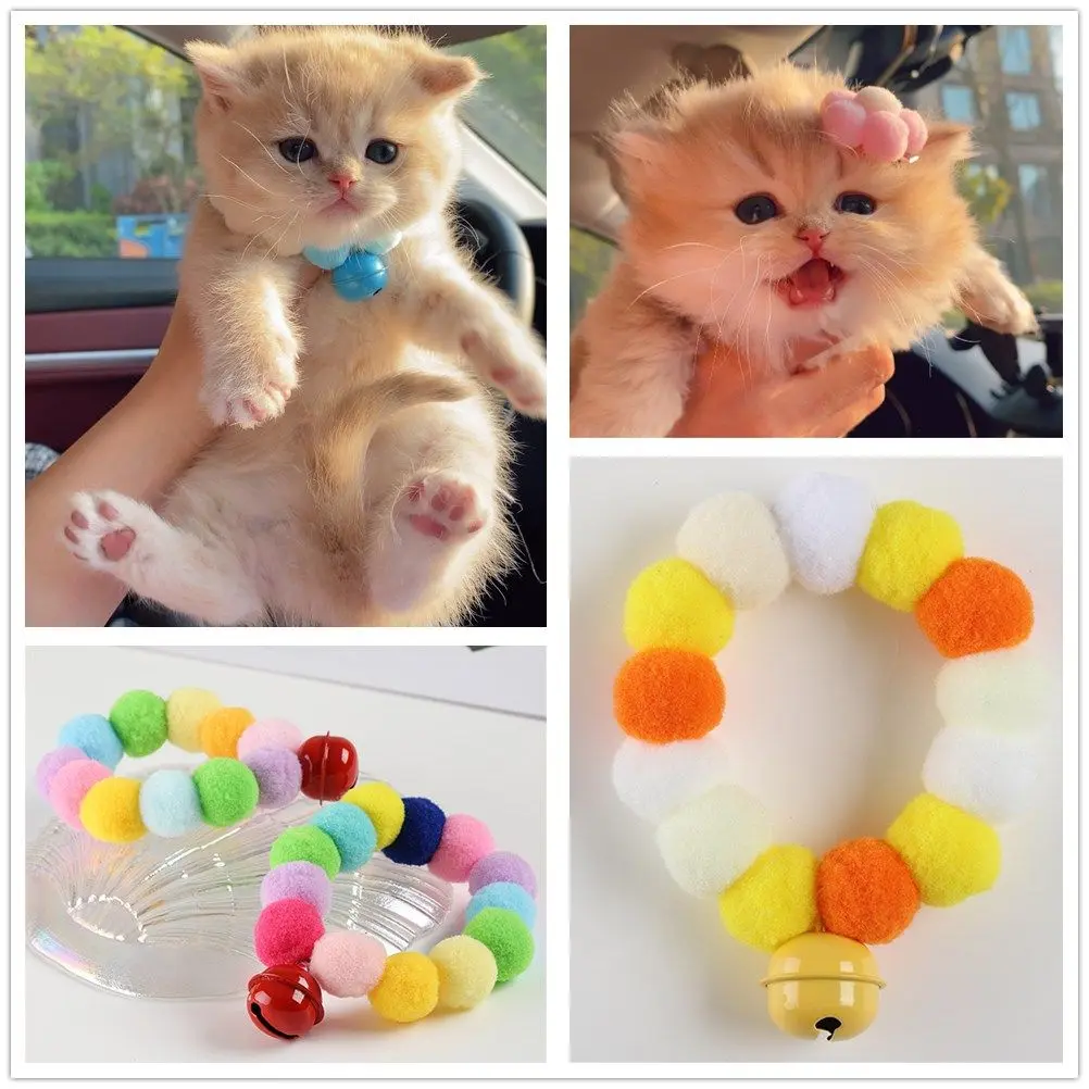 Puppy Bell Pendant Cat Dog Necklace Pet Accessories Cat Collar Fur Ball Collar