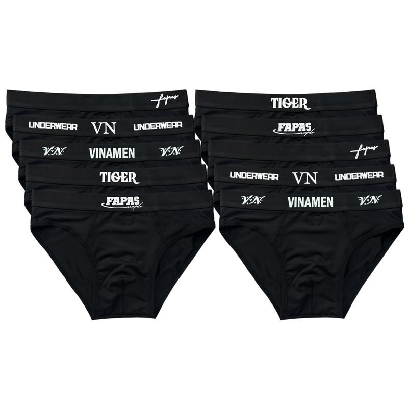 Set 5 quần sịp nam màu đen thun lạnh, quần lót nam nhiều mẫu đa dạng co dãn thoải mái, đồ lót nam thấm hút tốt, quần sịp Menswear thoáng mát Quần Boxer Boxer 6