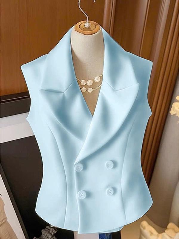 AG05-Áo Gile Nữ Thiết Kế Vest cổ chữ V Sang Trọng Thời Thượng Che Khuyết Điểm 3
