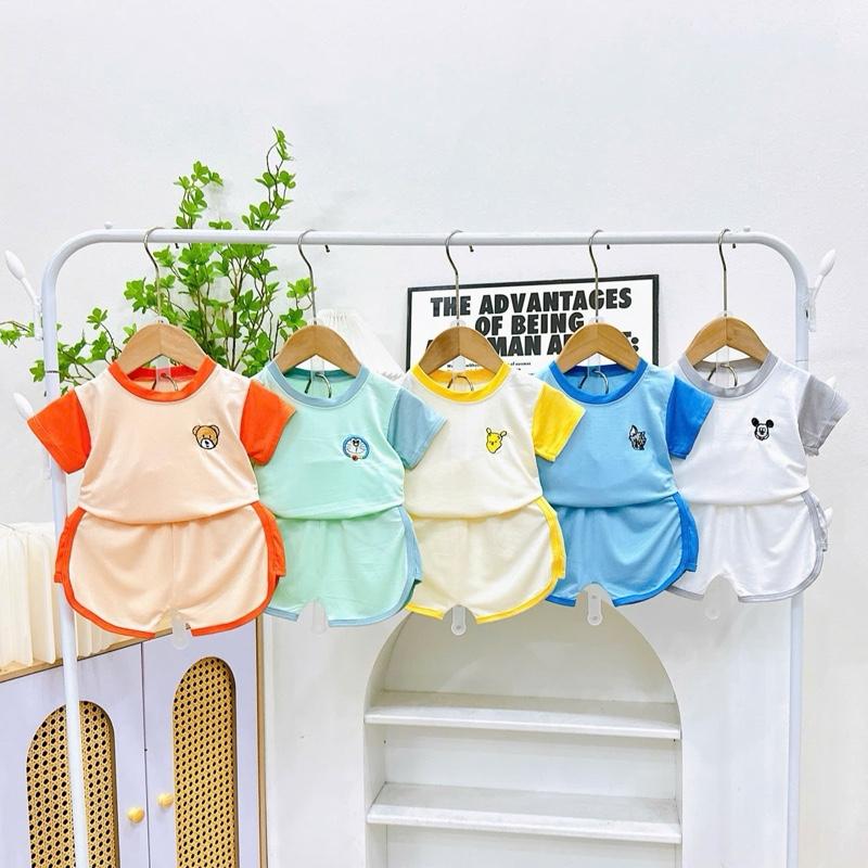 sét đồ bộ quần áo tay ngắn quần ngắn cho bé trai bé gái chất vải thun lạnh size   6-17kg  