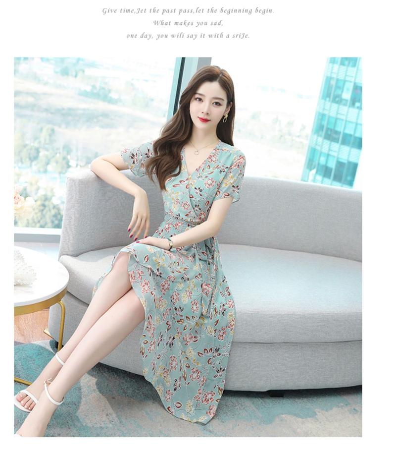 Product Introduction of Quần Áo Nữ, Hoa Kiểu Pháp, Chân Váy Midi Thanh Lịch, Ngoại Cỡ, Thích Hợp Cho Mùa Hè, Hàng Mới Về, Thích Hợp Cho Cô Gái Đầy Đặn, Che Bụng, Mỏng Vừa Vặn, Váy Voan Thời Trang Women Dress 10
