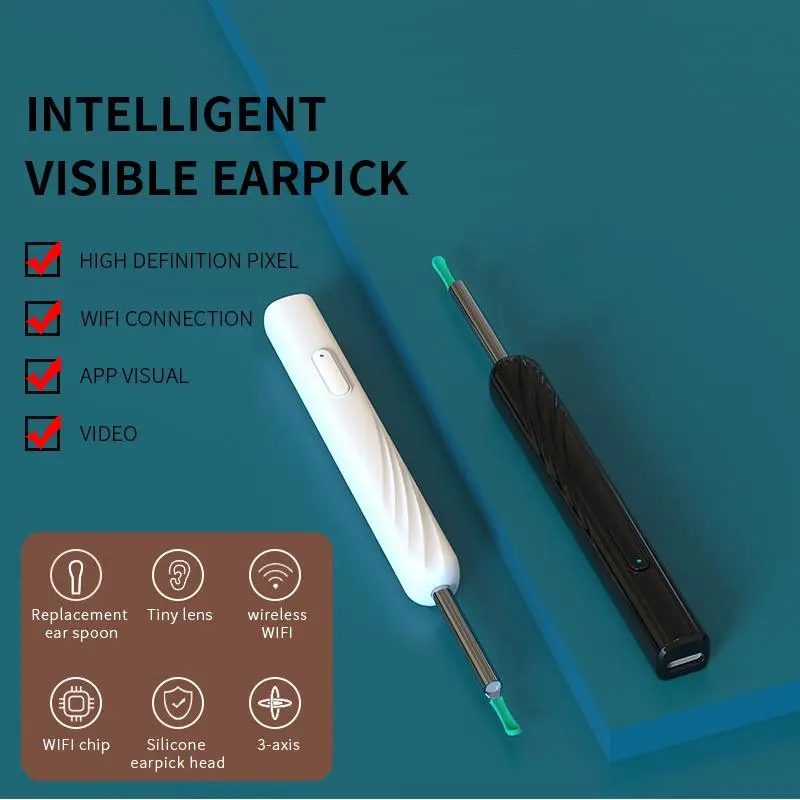 Electric Earwax Removal Kit, 1 Box Earwax Removal Tool with Camera & Accessories, 1080P Wireless Ear Cleaner, Visual Ear Cleaner for Smartphone 3
