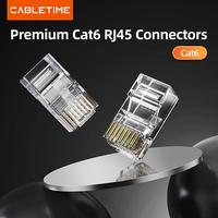 Gambar CABLETIME Modular Connector LAN RJ45 UTP Fast Ethernet Network Konektor 10 50 Pcs - Cat.6 UTP, 10Pcs dari Inprotek Kota Administrasi Jakarta Barat 5 Tokopedia