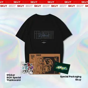 Kaos Dewasa Lengan Pendek Baju Oblong Pria Warna Hitam Bahan Katun Combed 24s Sablon DTF | Feeling Skuy We Trust SKY219