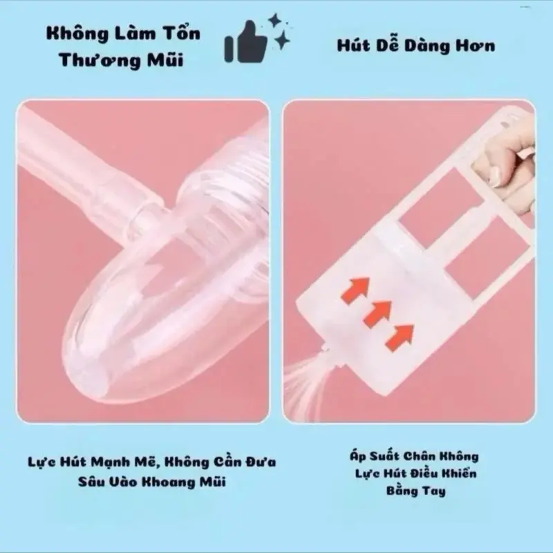 Dụng cụ hút mũi kéo tay thê hệ mới, hàng chính hãng, chất liệu nhựa nguyên sinh, lực hút mạnh, an toàn cho bé 8
