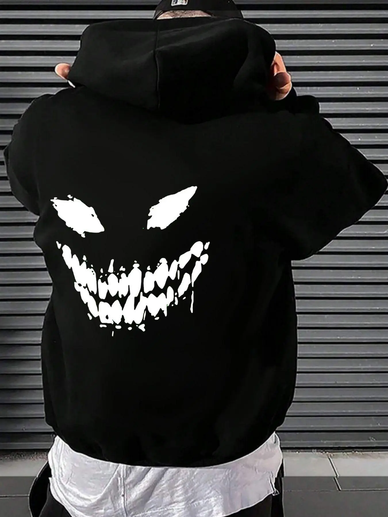 Men's Graphic Print Pocket Drawstring Hoodie, Loose Casual Drop Shoulder Long Sleeve Hooded Sweatshirt, Men's Spring & Fall Clothes
