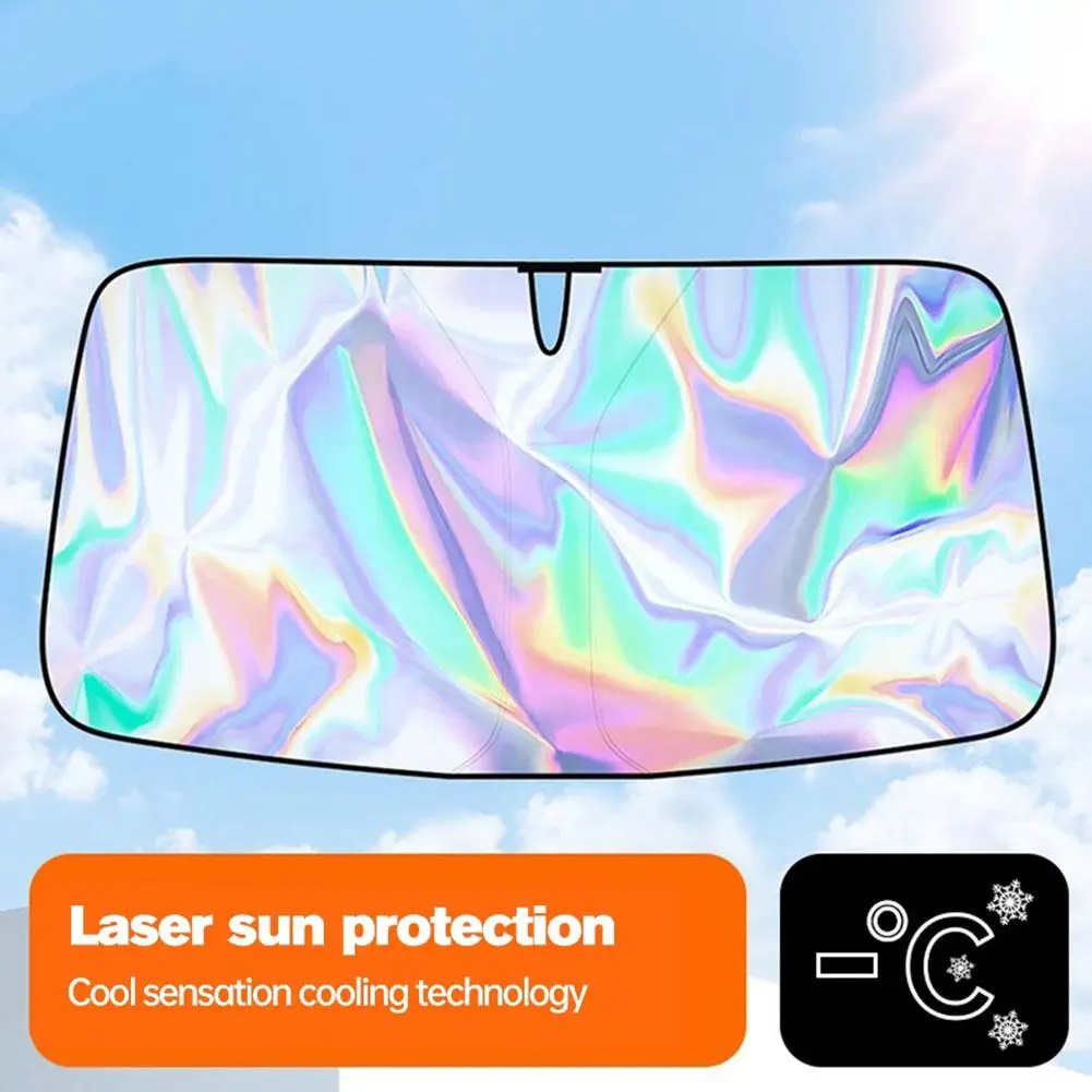 Car Sunshade Summer Front Windshield Sunshade Umbrella Car Sunscreen Heat Insulation Sunshade Curtain Sunshade