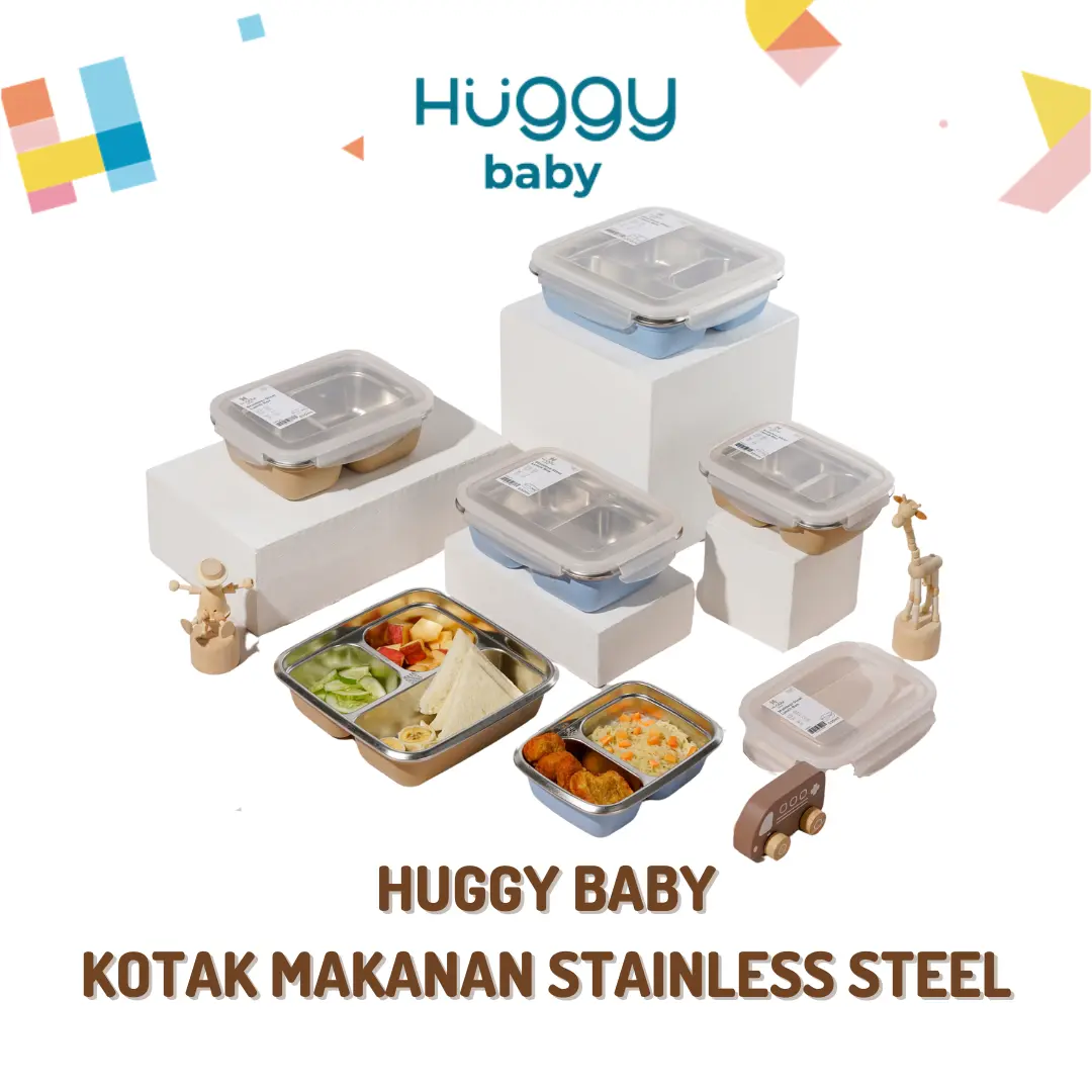 Huggy Baby Stainless Steel Lunch Box | Kotak Makan Anak Bayi Besi