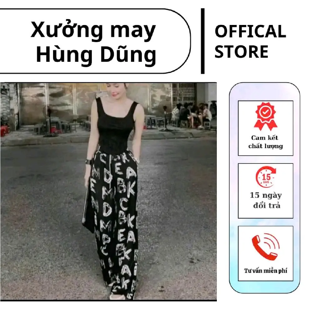 [ComBo 2 quần] Quần Suông Ống Rộng Vải Lụa Cạp Cao, có túi mềm mát mùa hè Women