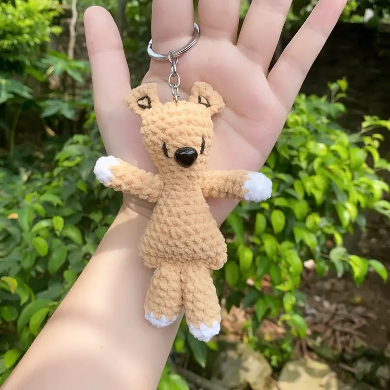 Gấu Teddy Mr Bean móc len handmade móc khoá Móc Chìa Khoá 1