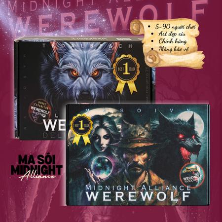 Bộ bài Ma Sói 90 lá hoặc 66 lá Ultimate Deluxe đầy đủ, Bộ Bài Ma Sói Midnight Alliance, phiên bản Việt hóa Thẻ Bài Cards