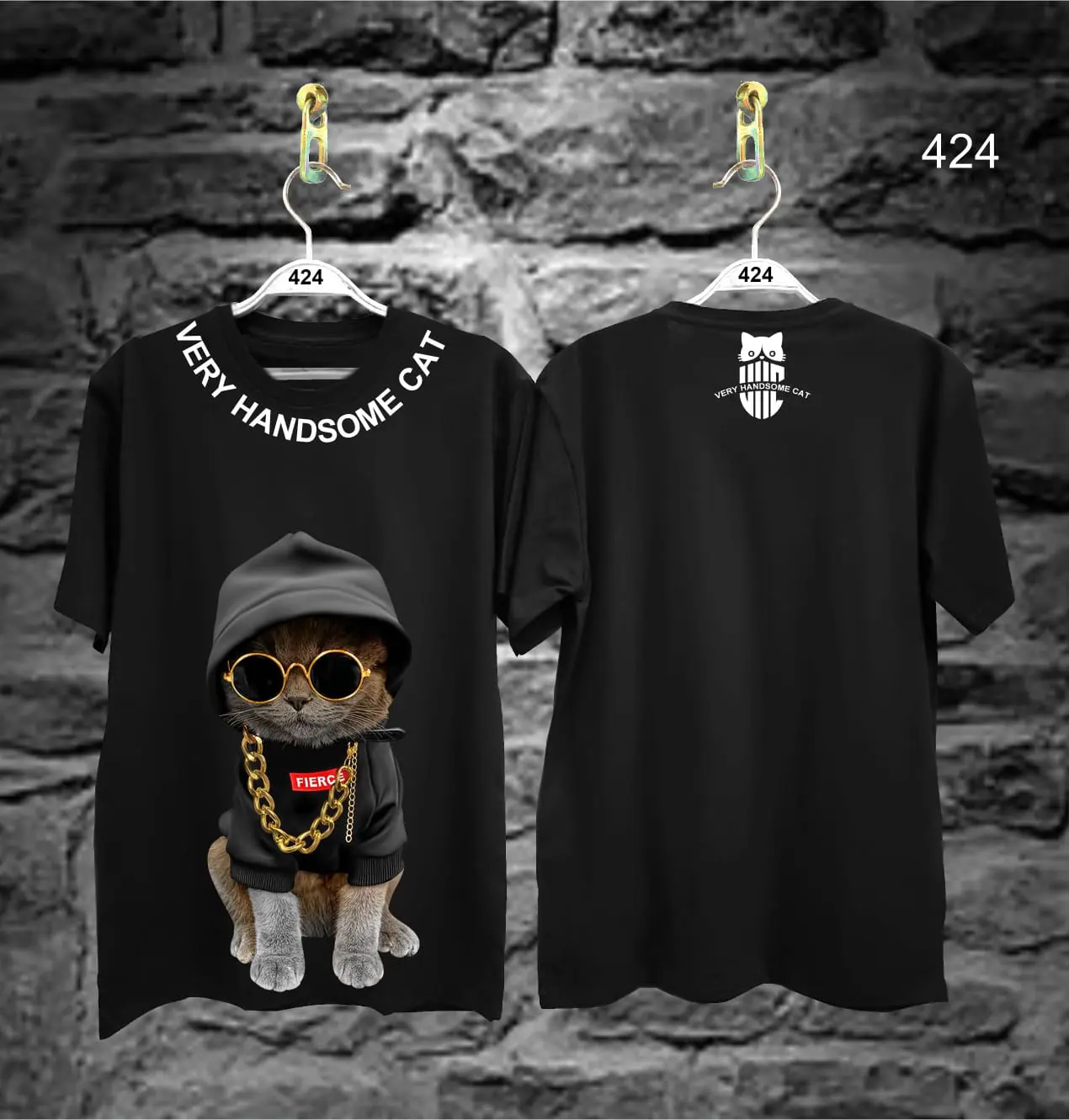 Atasan Kaos T-Shirt Pria Distro Streetwear KUCING HANDSOME Lengan Pendek Terbaru Keren Viral - COD combed Panjang Baju